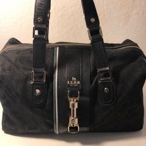 L.A.M.B.🖤 Black canvas handbag with gold metal